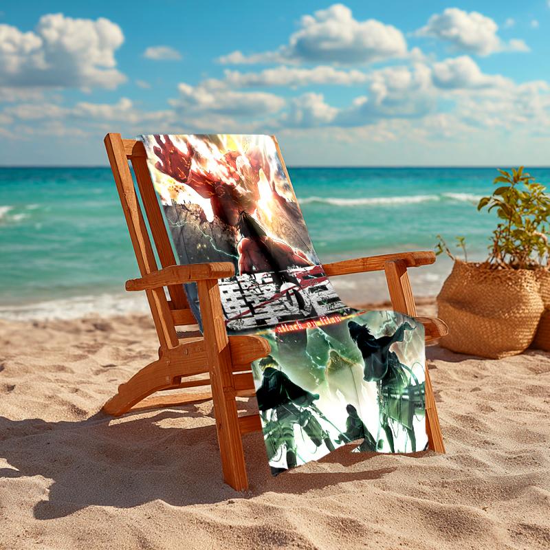 1Pc Attack Titans Beach Towel Quick Dry Multiuse For Beach Pool Gym Yoga Home Travel Christmas Halloween Xmas Gift L1117
