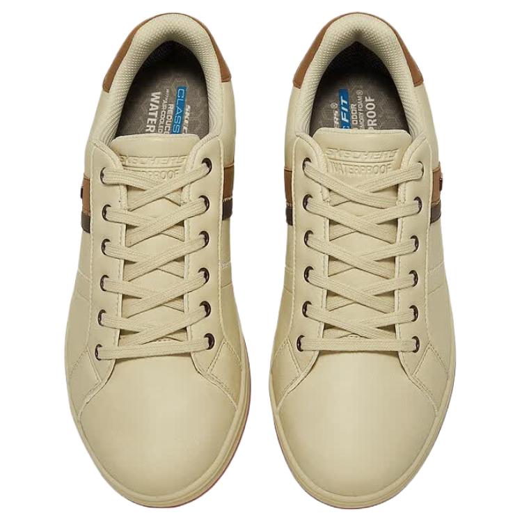 Skechers Mens USA Street Wear Fabric Synthetic Leather Comfortable Simple Breathable Waterproof Skate Shoes Men Sneaker Beige 211460-BGE
