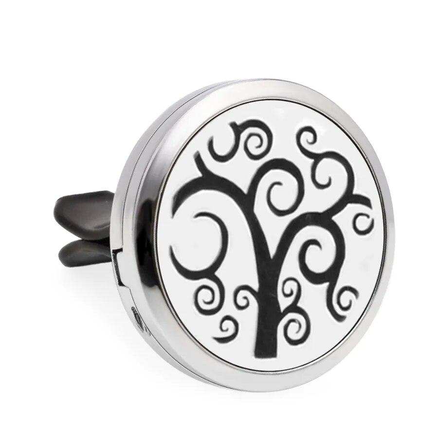 Aromatherapy Jewelry Car Perfume Air Freshener Car Clip Tree of Life Aroma Essential Oil Diffuser Necklace Locket Pendants