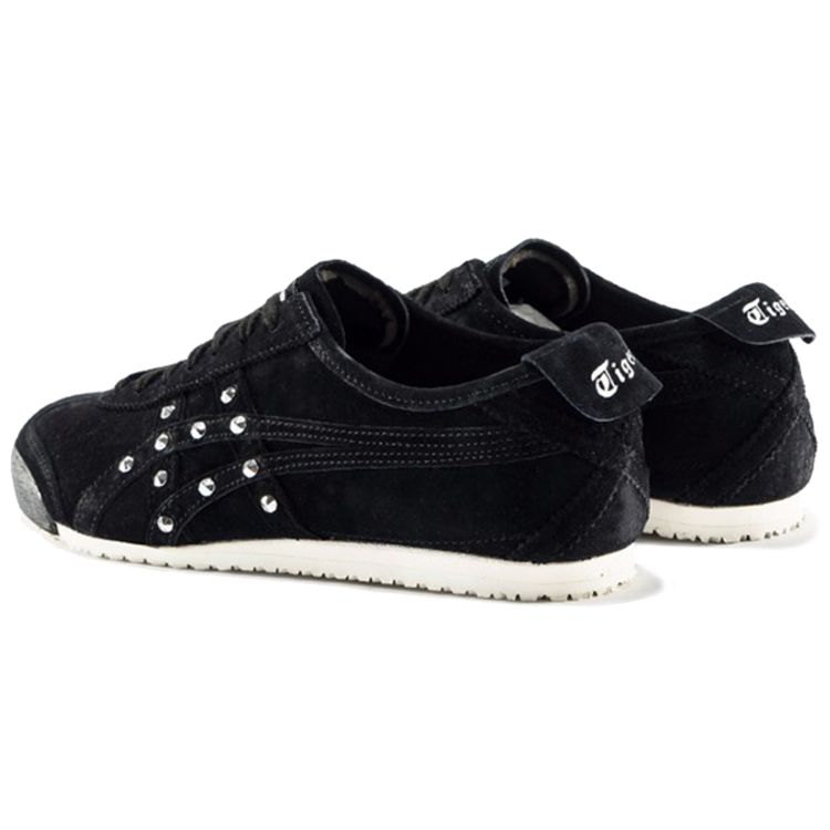 Onitsuka Tiger Mexico 66 Pigskin Studded Shock Absorbing Slip Resistant Durable Low Top Casual Shoes Unisex sneaker Black 1183A257-001