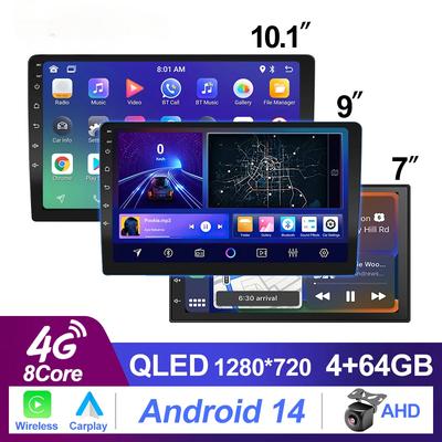Kabelloses Carplay 2din Android 14 Autoradio Multimedia-Videoplayer Universal 7/9/10 Zoll Autoradio GPS-Navigation 4G WiFi