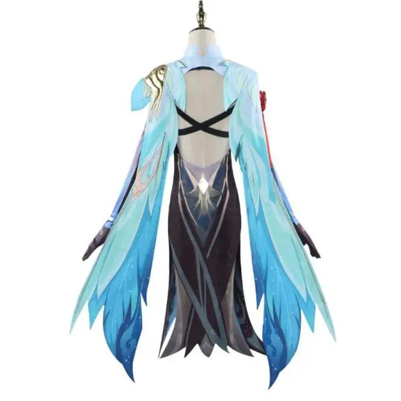 Genshin Liyue Spiel Xianyun Cosplay Kostüm Anime Cloud Retainer Kleid Perücke Chinesischen Stil Kostüm Für Frauen Halloween-Party Anzug