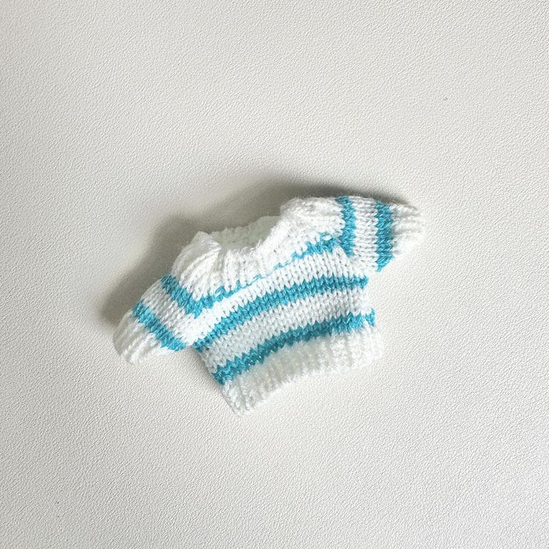 Doll Accessories For Labubu V1 V2 Idol Cute Doll Clothes Fashion Sweater Outfit Accessories Sitting Party Pink White Striped Sweater Cup Clothing