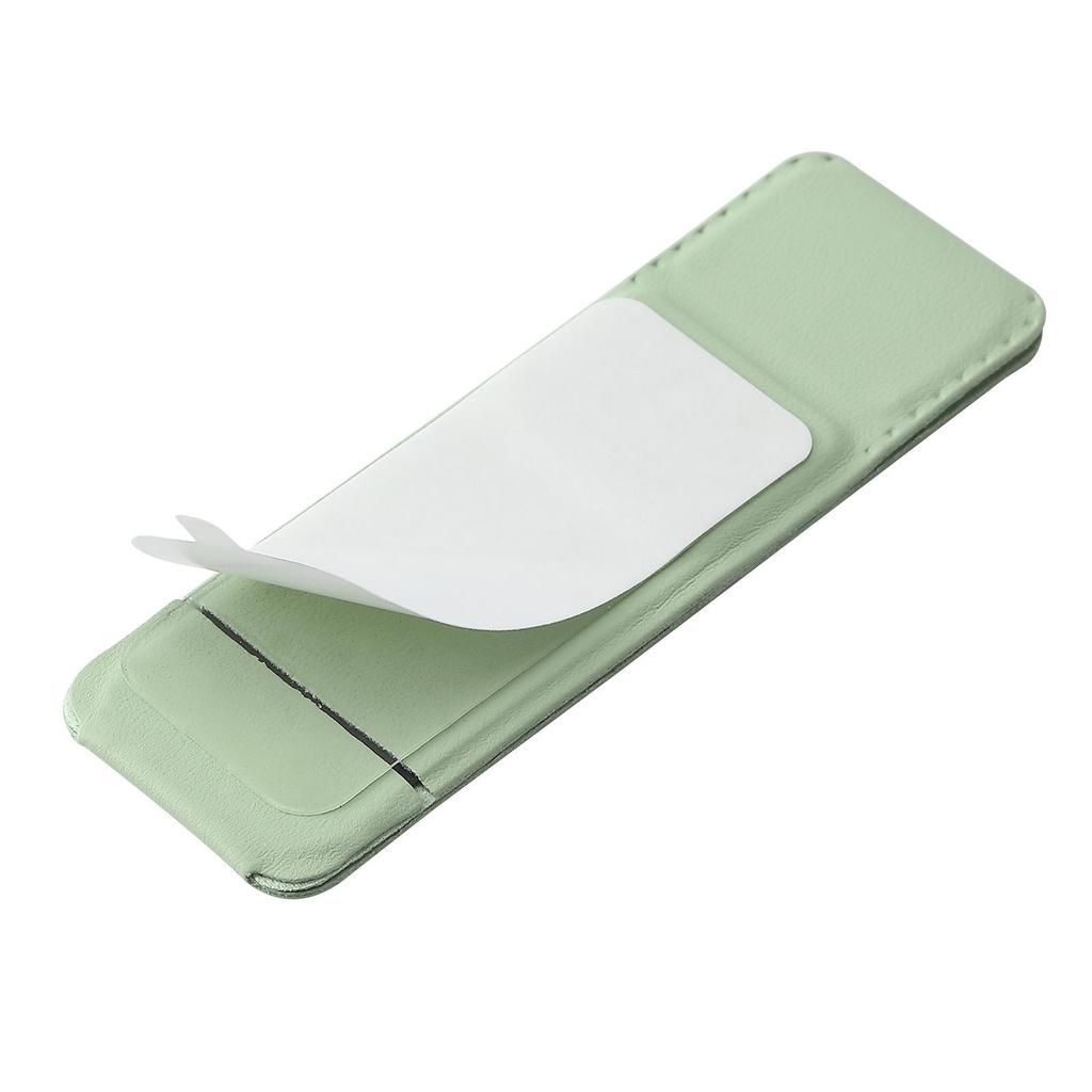 Support de téléphone adhésif compact en cuir - Pliable, Couleur unie, Ajustement universel