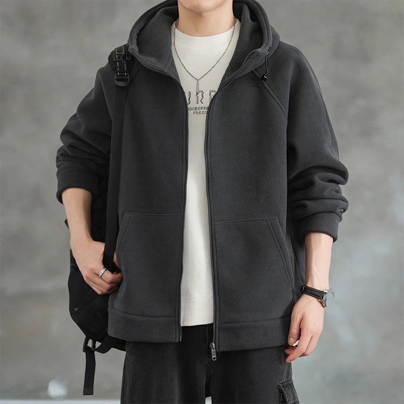 Men's Thick Fleece Hooded Jacket 2025 - Korean Style Winter Casual Fashion Hoodie
