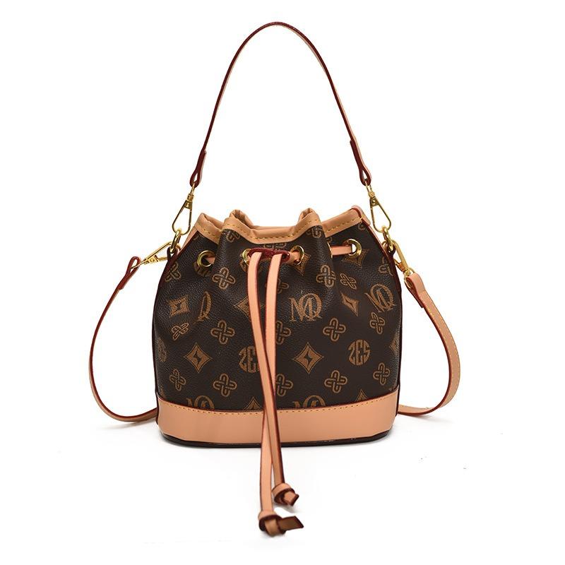 Contrasting color splicing small bag women's summer new fashionable large-capacity bucket bag women's high-end oblique span bag