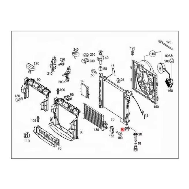 Mercedes W211/W209/W221 Radiator Mount Gasket 2115040212