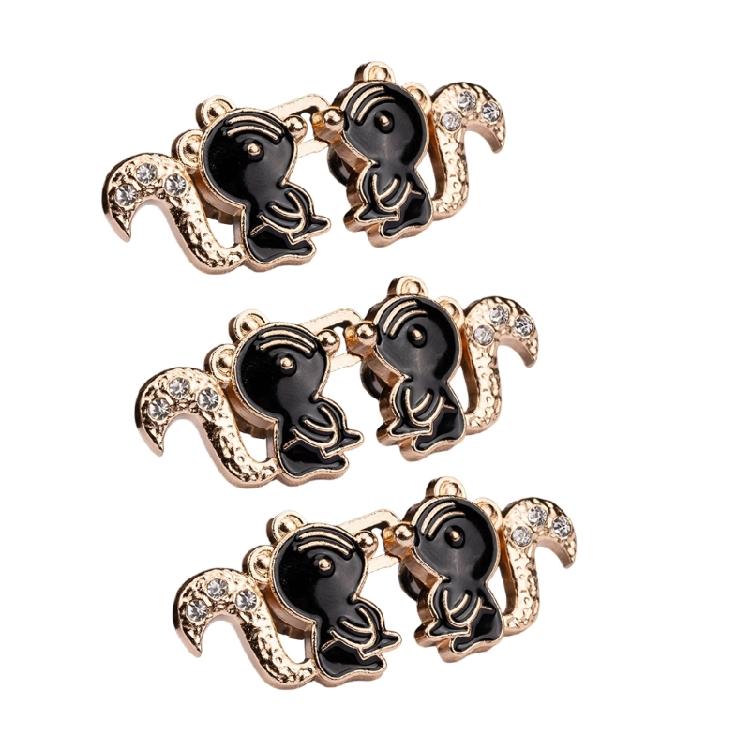 

Squirrels Waist Pin Shawl Clip Waist Brooch Hook for Jeans Pants Snap Buckle Waist Tightener Button Accessories 3/6PCS чорний