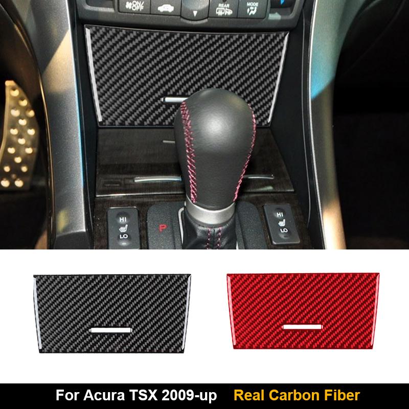 Real Carbon Fiber Sticker For Acura TSX 2009-2014 Center control storage Panel Trim Cover Car Interior Accessories