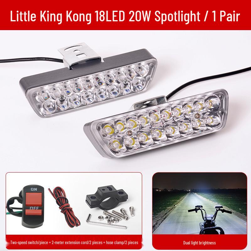 Super lysstærk 18-LED Vandtæt Motorcykel Spotlys 12V-60V X20
