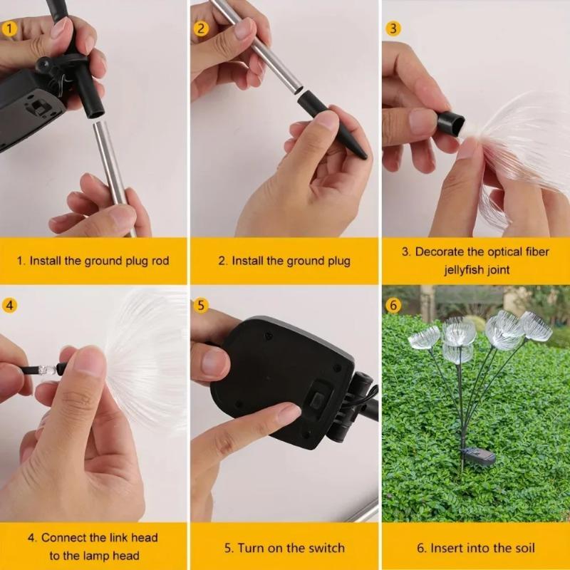 Solarfaser Quallenlicht LED Sieben Farben wechselnd Leuchtend für Hof Garten Villa Rasen Landschaft Weihnachtsdekorationslicht