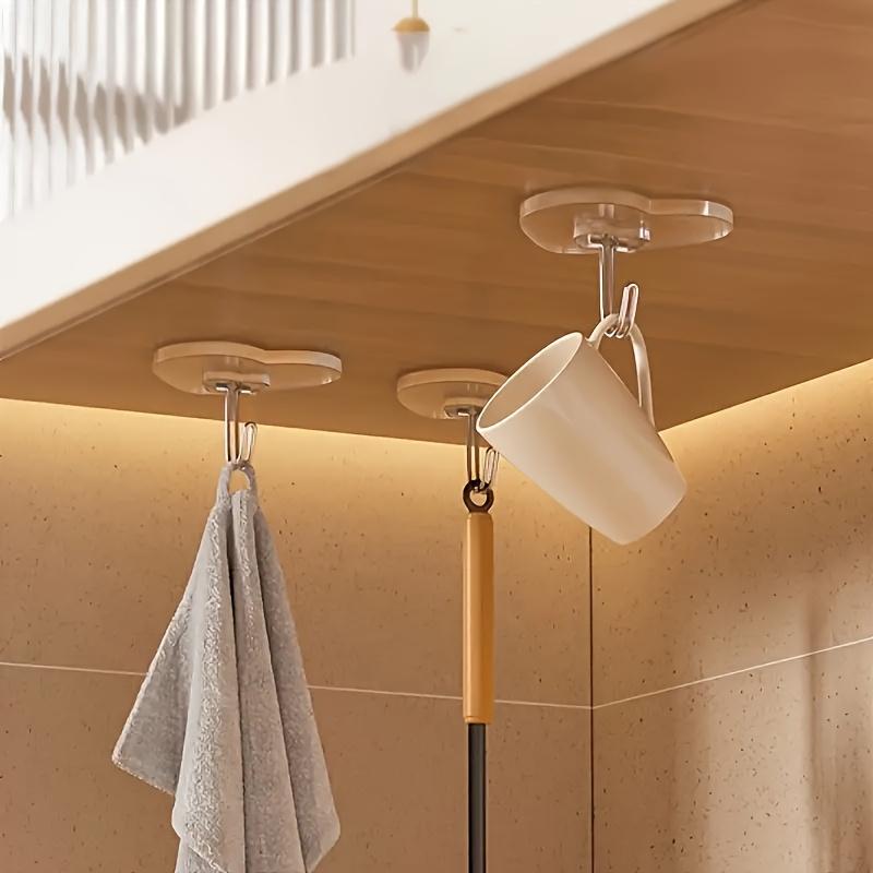 Large Heavy Duty Adhesive Hooks, No Drilling Required Transparent Plastic Suction Cups, Thickened Heart-Shaped Wall Mount, Suitable for Kitchen