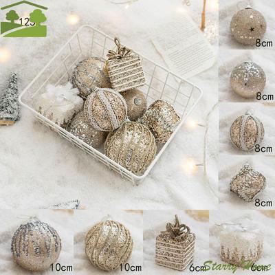 Plastics Christmas Tree Balls Big Shatterproof Ball Ornament Set Creative Colorful Hanging Pendants New Year