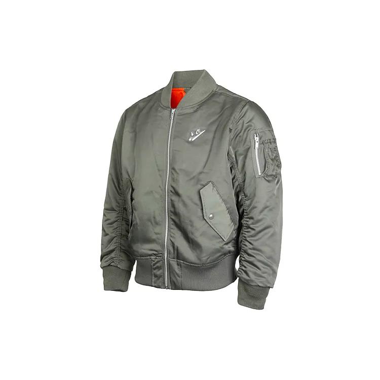 Nike Puffer Jackets Men's Green Baseball Collar Moderate Pilot Puffer Jacket (Unisex) Puffer Jackets CZ1671 380