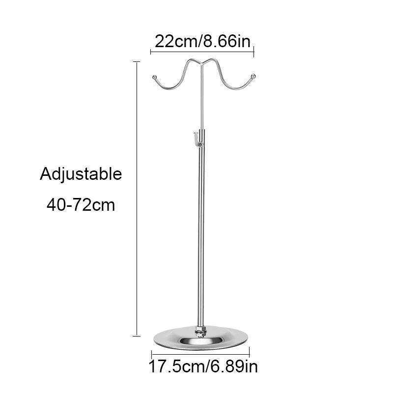 Стойка для демонстрации сумок, регулируемая полка для подвешивания сумок, стойка-органайзер для кошельков и сумок, стеллаж для хранения серебряный