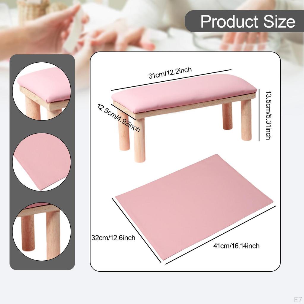 Arm Rest for Nails Manicure Hand Stand Wood Nail Salon Manicurist Armrest