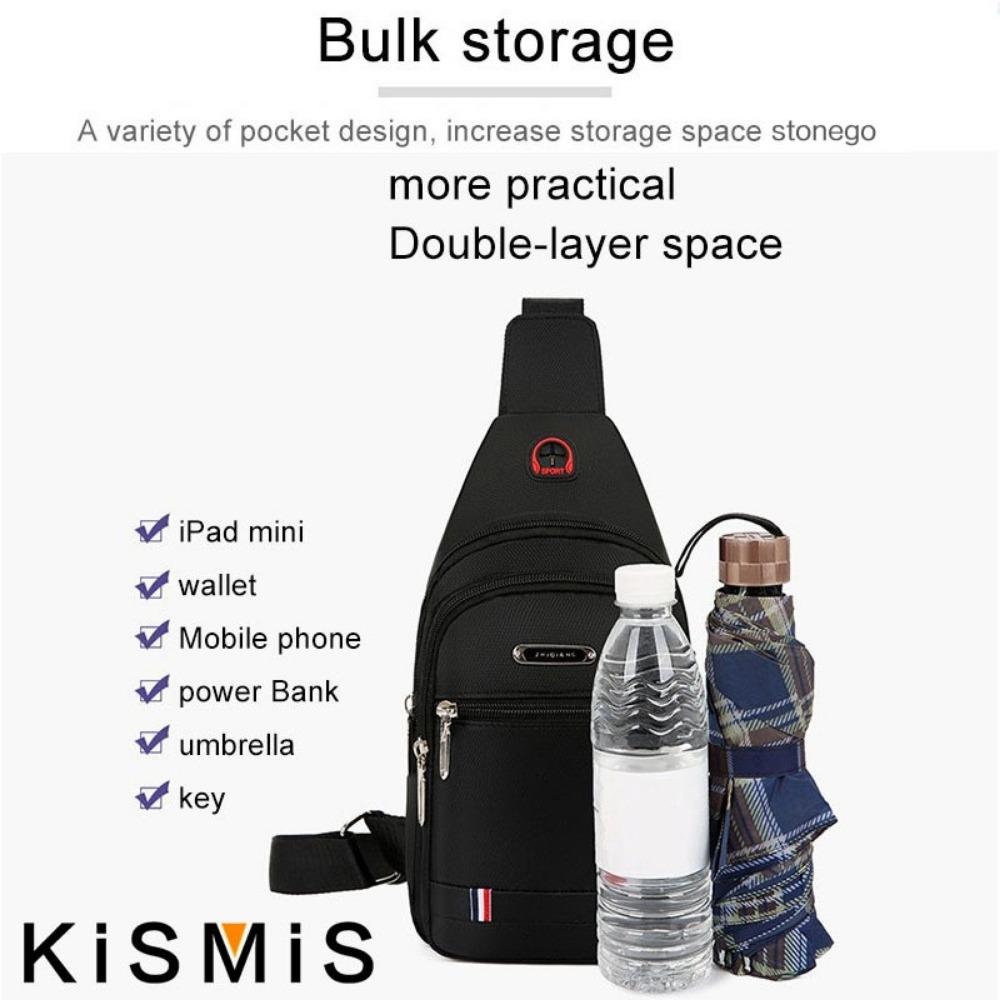 New Unisex Canvas Leisure Sports Small Backpack Oxford Cloth One-shoulder Messenger Bag Chest Bag for Men Women