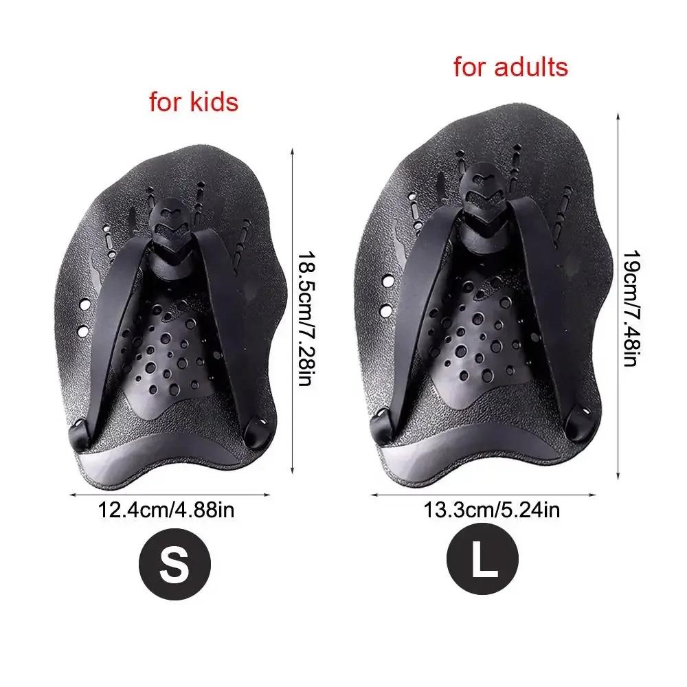 1Pair Freestyle Swim Paddles With Silicone Straps Adjustable Swimming Frog Paddle Kids/Adult Hands Fins Flippers