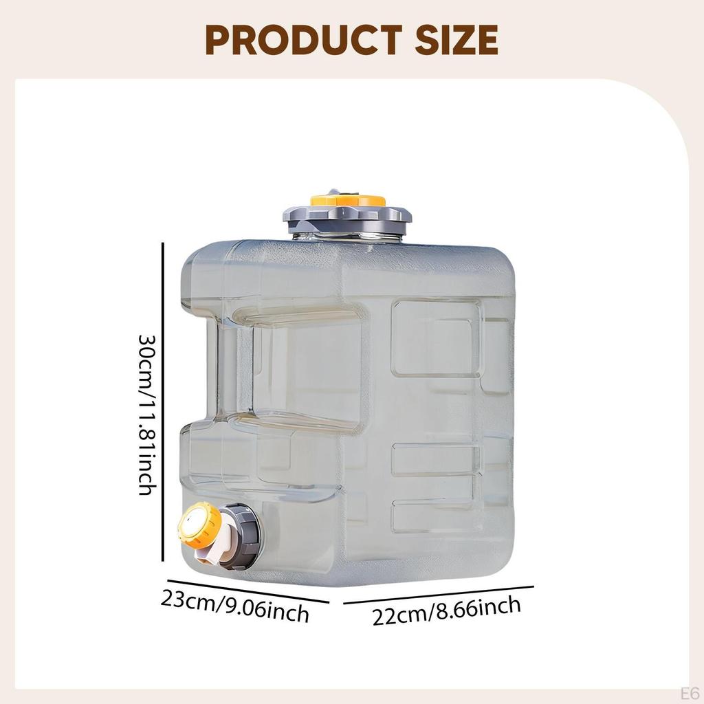 Water Container with Faucet Barrel Portable Side Handle Tank Bucket for Camping Barbecue