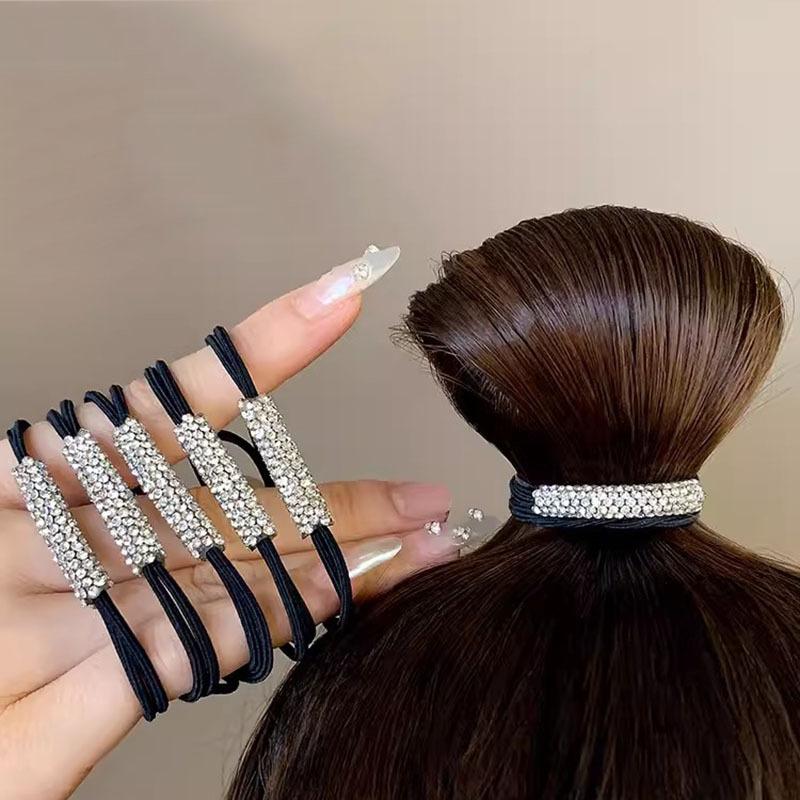 5 Stück Koreanischer Stil Vintage Leopardenmuster Haarbänder Hohe Elastizität Tägliche Basis Pferdeschwanz Gummibänder Haargummis Seile Mädchen Kopfschmuck