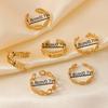 Fashionable Stainless Steel Ring Set with Leaf-shaped Geometric Open Rings, Casual and Versatile Jewelry for Women, Suitable for Daily Wear and As a
