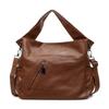 Women's Solid Color Leather Tote Bag, Fashionable Single Shoulder Crossbody Bag, Large Capacity Daily Handbag, Simple Casual Single Shoulder Bag