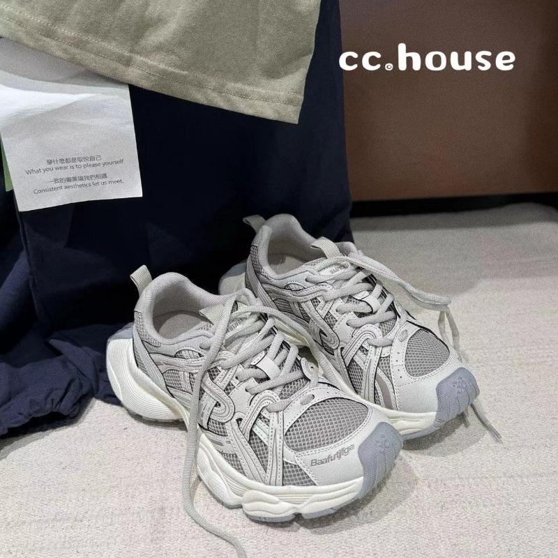 Early autumn new fashion platform dad shoes versatile casual sports shoes women's shoes lace up breathable