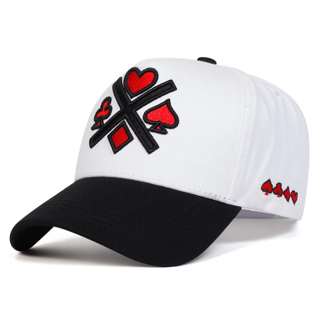 Unisex Poker Embroidery Baseball Caps Spring Autumn Outdoor Adjustable Casual Hats Sunscreen Hat Sports Cap