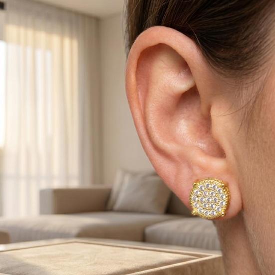 Rhinestone Ear Studs Lightweight Sparkling Stud Earrings Elegant Daily Wear Earrings Jewelry for Women Men Party Accessories