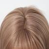 Synthetic Layered Wig Long Rose Gold Straight Wigs with Bangs Blonde Cosplay Party Natural Hair Wigs for Women Heat Resistant