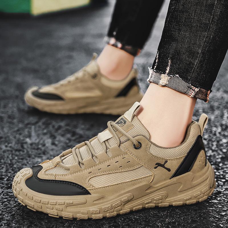 

All black dirt-resistant labor insurance shoes men s construction site work breathable work shoes non-slip soft sole wear-resistant tooling 44 хакі