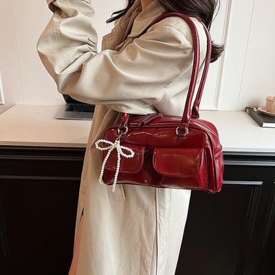 Women Hobo Bag Shoulder Bag with Top Handle Faux Leather Retro Handbag Shoulder Purse for Daily Use Commuting Travel Date