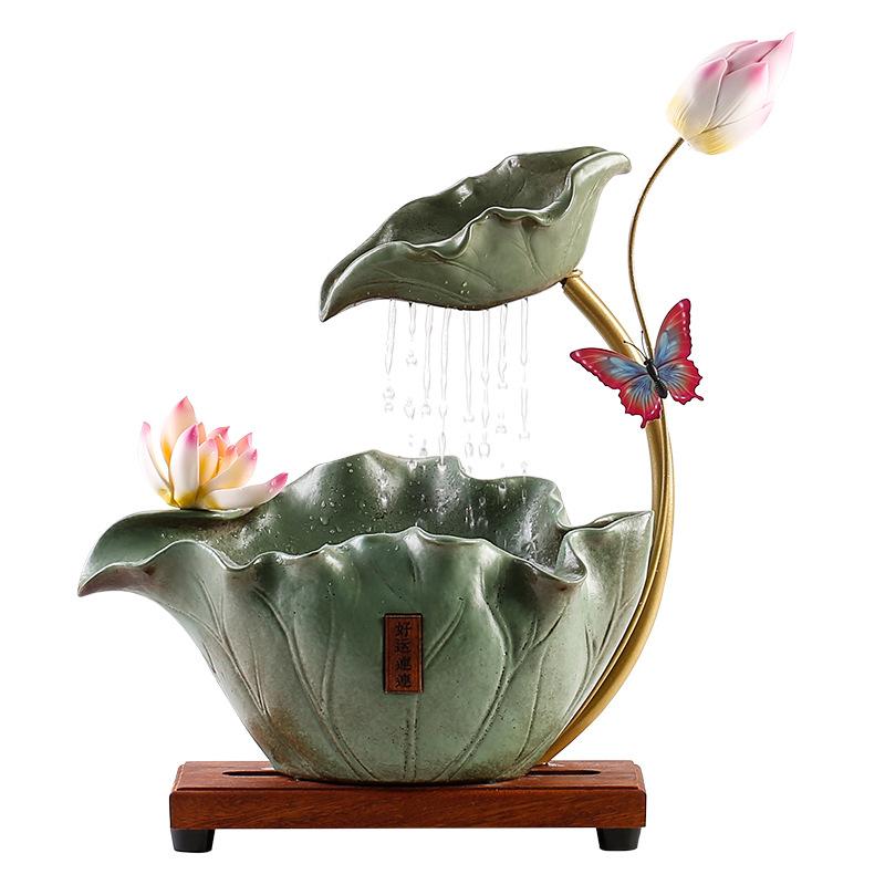 New Chinese Style Fortune Water Circulating Water Living Room Office Desktop Decoration Atomized Gift Home Decoration