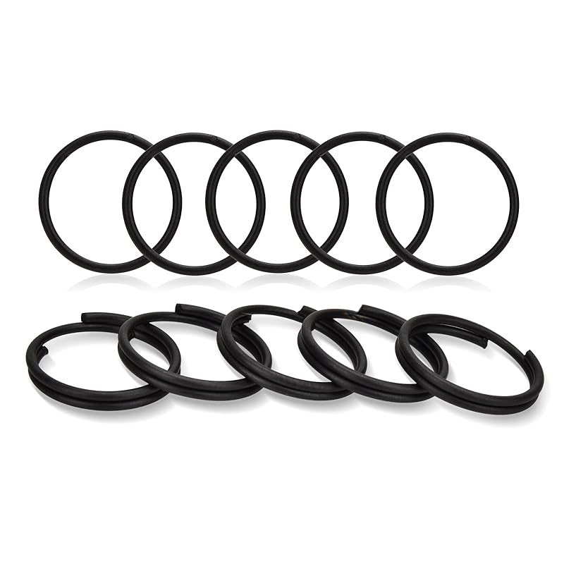

[AutCreation] titanium key holder ring key ring lightweight key ring Outer circumference 10mm/15mm/20mm/25mm/30mm black (10mm)