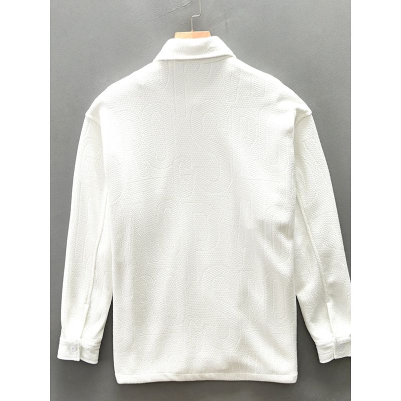 2025 New Knitted Long-Sleeved Shirt for Men, Thickened, Loose, Casual, Soft, Japanese Retro Workwear Shirt Jacket