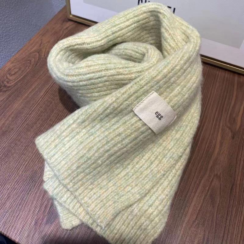 

Winter Scarf for Women Solid Color Woolen Scarf To Keep Warm Korean Style Knitted Soft Waxy Fashionable and Elegant