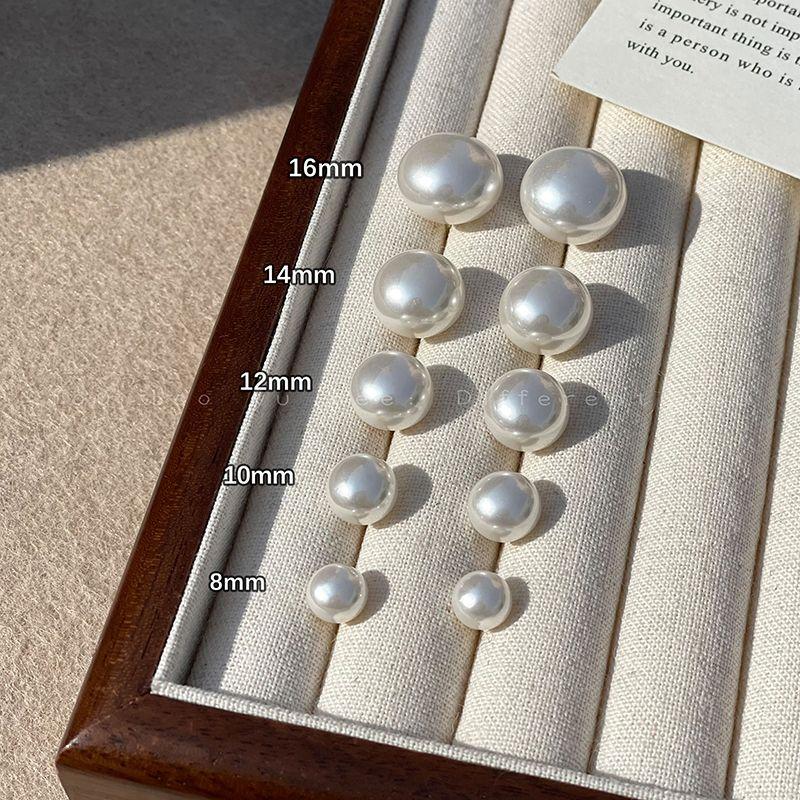 

Accessible Luxury Women s Retro Earrings Classy Baroque Pearl 8mm Shijia milk white pearl-Silver Needle
