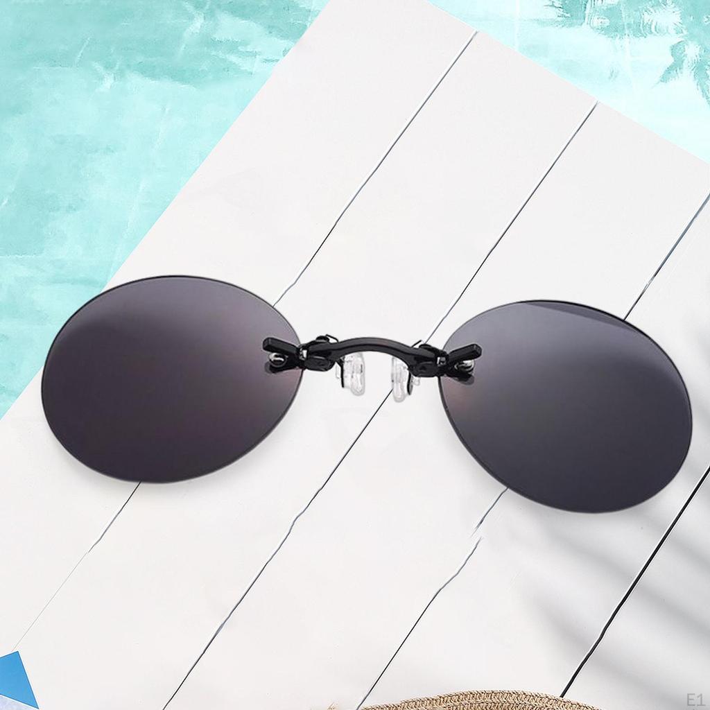 Light Rimless Retro Oval Nose Sunglasses Movie Anti Reflective UV400