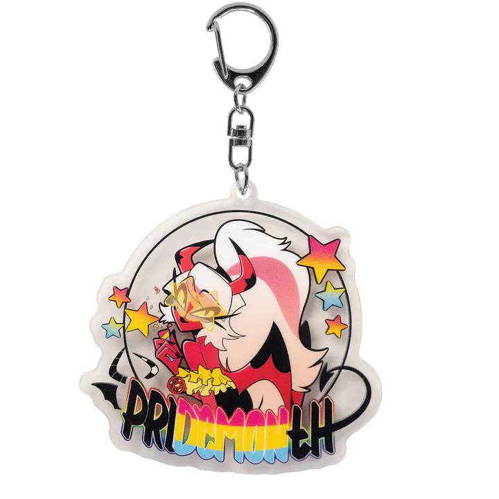 

6Cm Pride Seriesacrylic Keychain Anime Acrylic Bag Charm for Helluva Boss Beelzebub Fizz Blitz Moxxie Collection Gifts 5pcs
