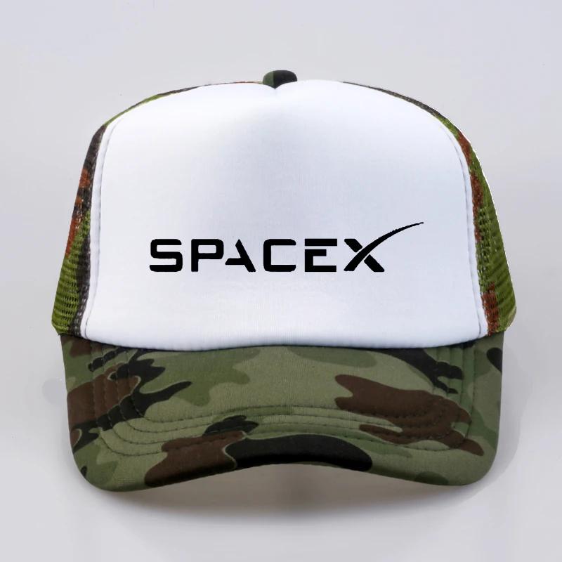 Hot Sale SpaceX Baseball Caps UFO Unisex Women Hats Summer Outer Space Rocket Musk Fans Sport Active Cool Hat Mesh Net Trucker Cap