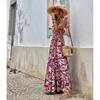 Womens Sleeveless V-Neck Printed Maxi Dress With Flowy Skirt Casual Chic Outfit