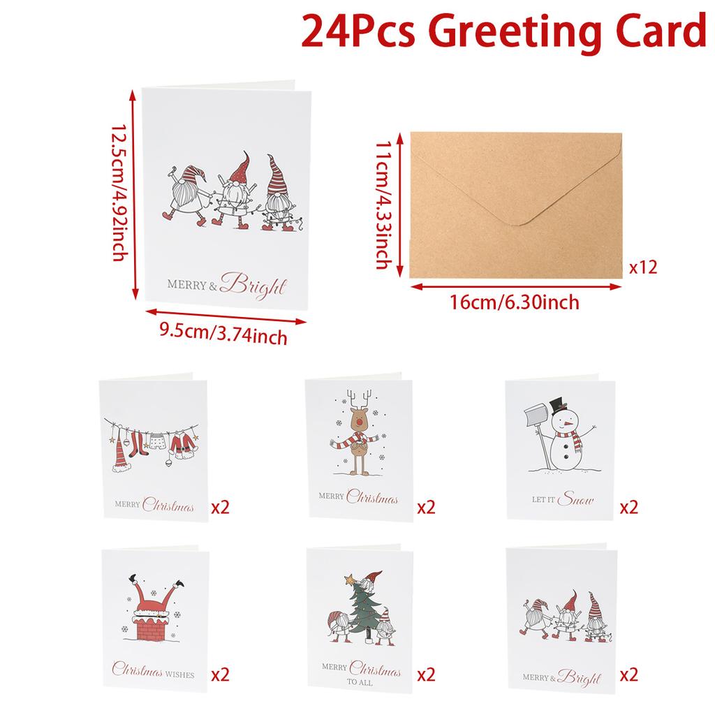 Christmas Santa Claus Greeting Card Envelope Sets Merry Christmas Decoration for Home 2025 Xmas Ornament Navidad Natal New Year