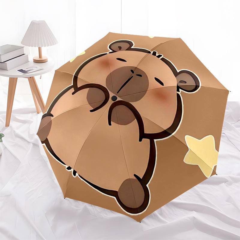 Capybara Themed Travel Umbrella-8 Ribs Automatic Opening and Closing, Portable Folding Design, Compact and Stylish Umbrella Suitable for Out