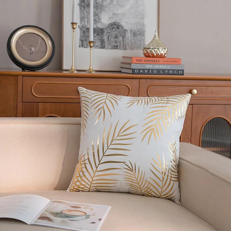 17x17in Hot Stamping Pillow Sofa Combination Geometric Plain Pillow Cover Multicolor Cross-border Ins Dutch Velvet Cushion Cover