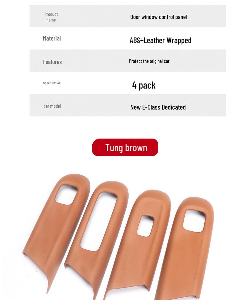 24 Model Mercedes-Benz E300L Door Glass Window Lifter Button Panel Leather Film for New E-Class E260 Protective Sticker