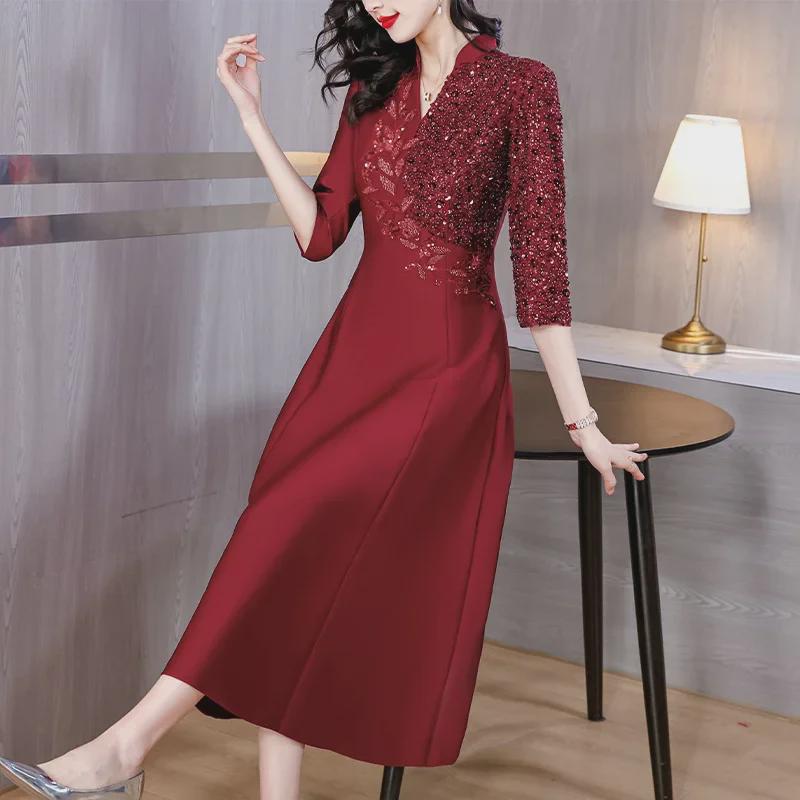 "Elegant Embroidered Mother-in-Law Wedding Dress Skirt - Summer 2024 Collection"