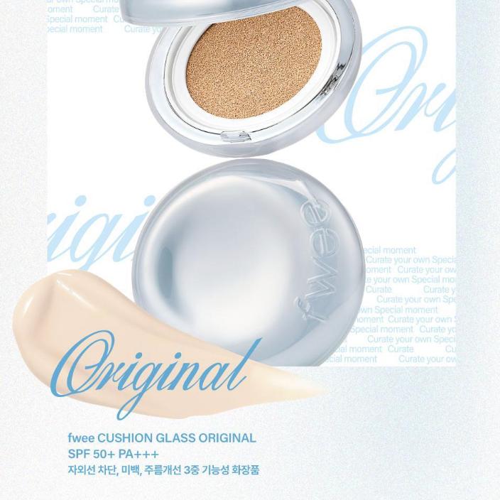 [fwee] Official Cushion Glass Original Set (13g + Refill + 2puff) - [K-BEAUTY] Ultimate Glass Skin Glow & 67% Essence Hydration