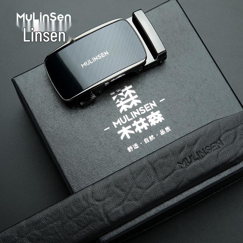 Мужской ремень MULINSEN из натуральной кожи с автоматической пряжкой 110cm