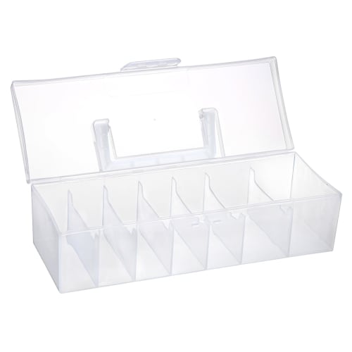 Sumnacon Card Storage Case, Trading Card Case, Card Sorting, Large Capacity, with Lid and Handle, Portable Storage Case with 6 Compartments, PP, White