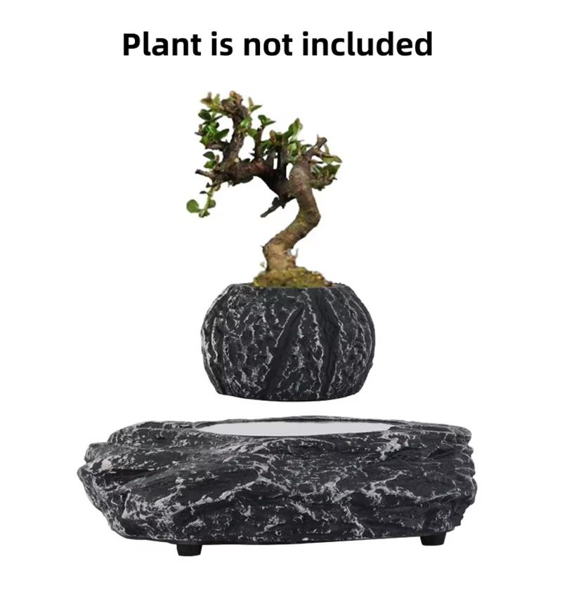 

Levitating Air Bonsai Pot Rotation Flower Pot Planters Magnetic Levitation Suspension Floating Pot Potted Plant Home Desk Decor EU Plug